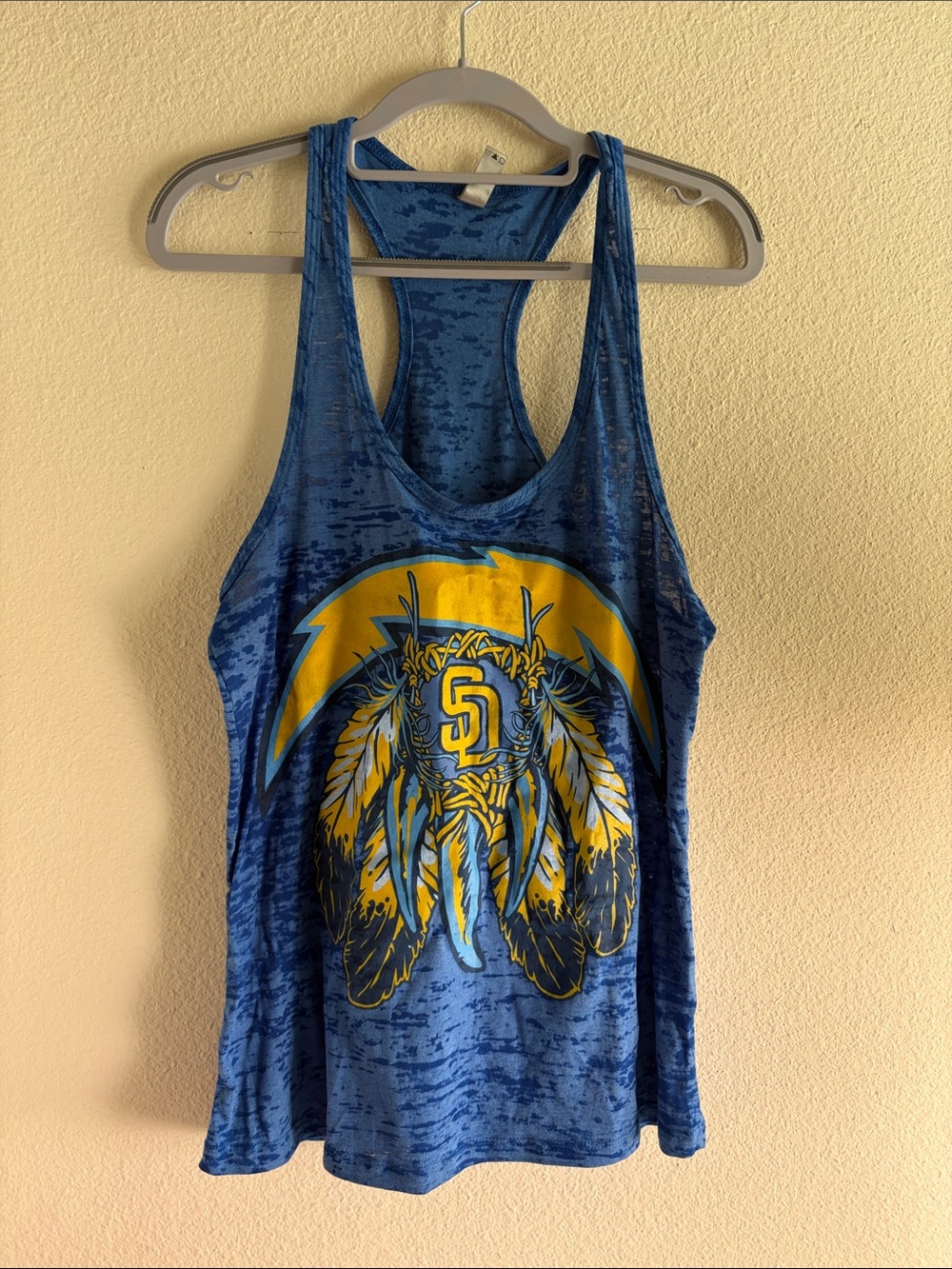 San Diego Chargers Blue Graphic Racerback Tank